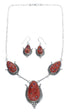 Native American Silver Multicolor Inlay Corn Zuni Necklace Set AX124655